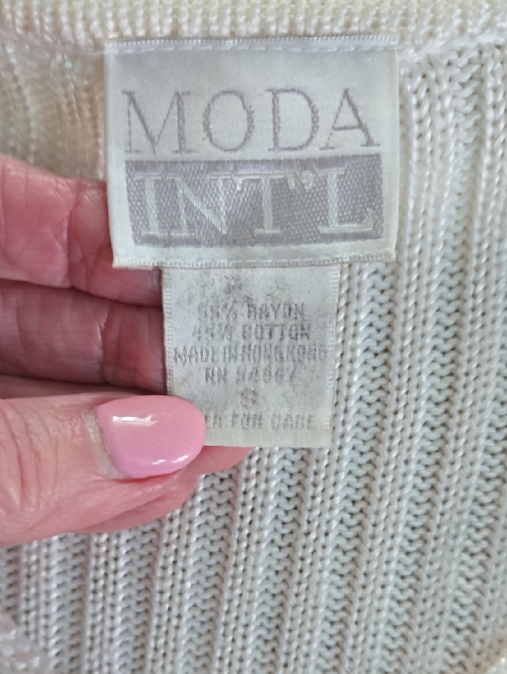 Moda Internarional Cream Ribbed V-Neck Button-Front Cardigan Twin Set Small - Picture 2 of 6